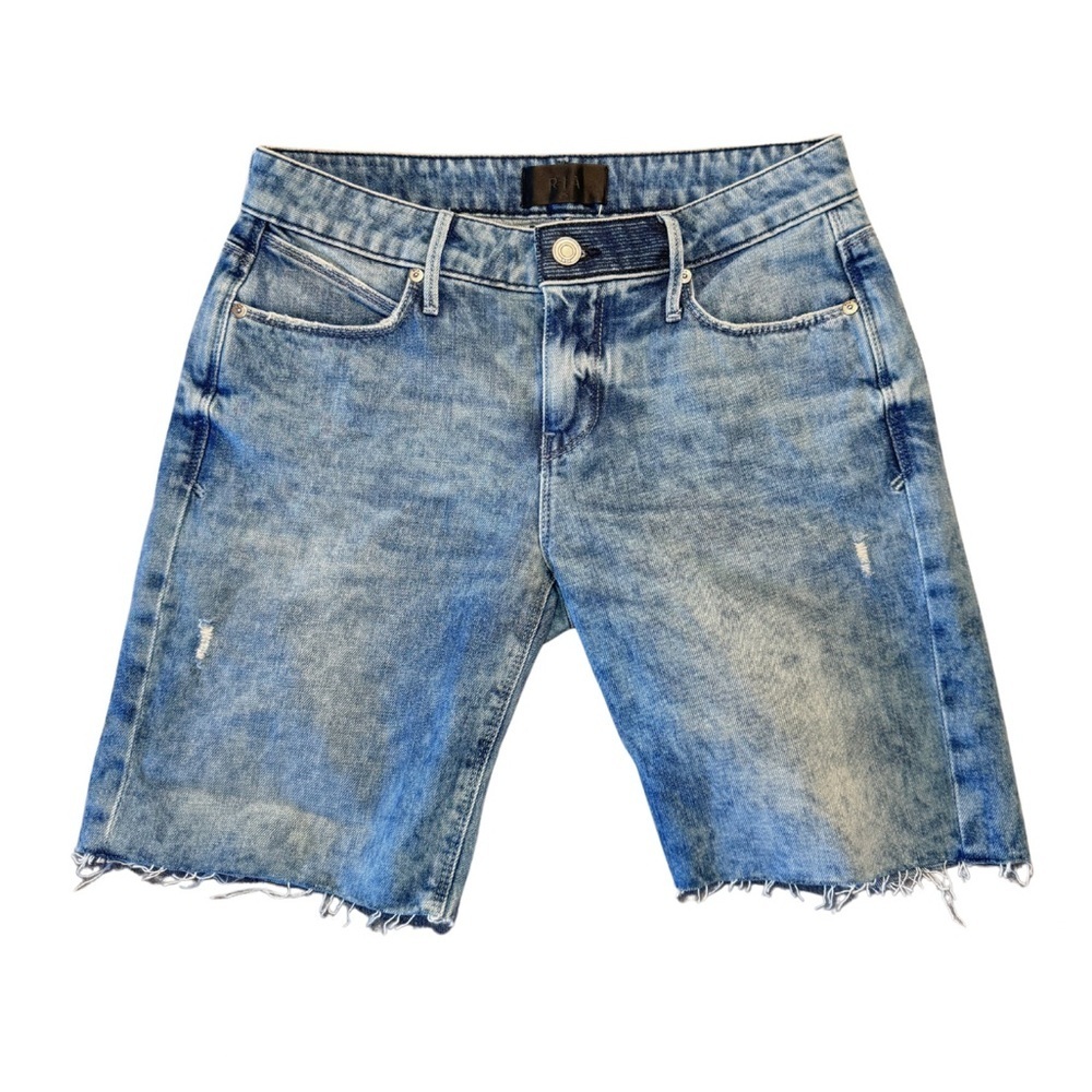 RTA Blue Denim Cut Off Midi Shorts